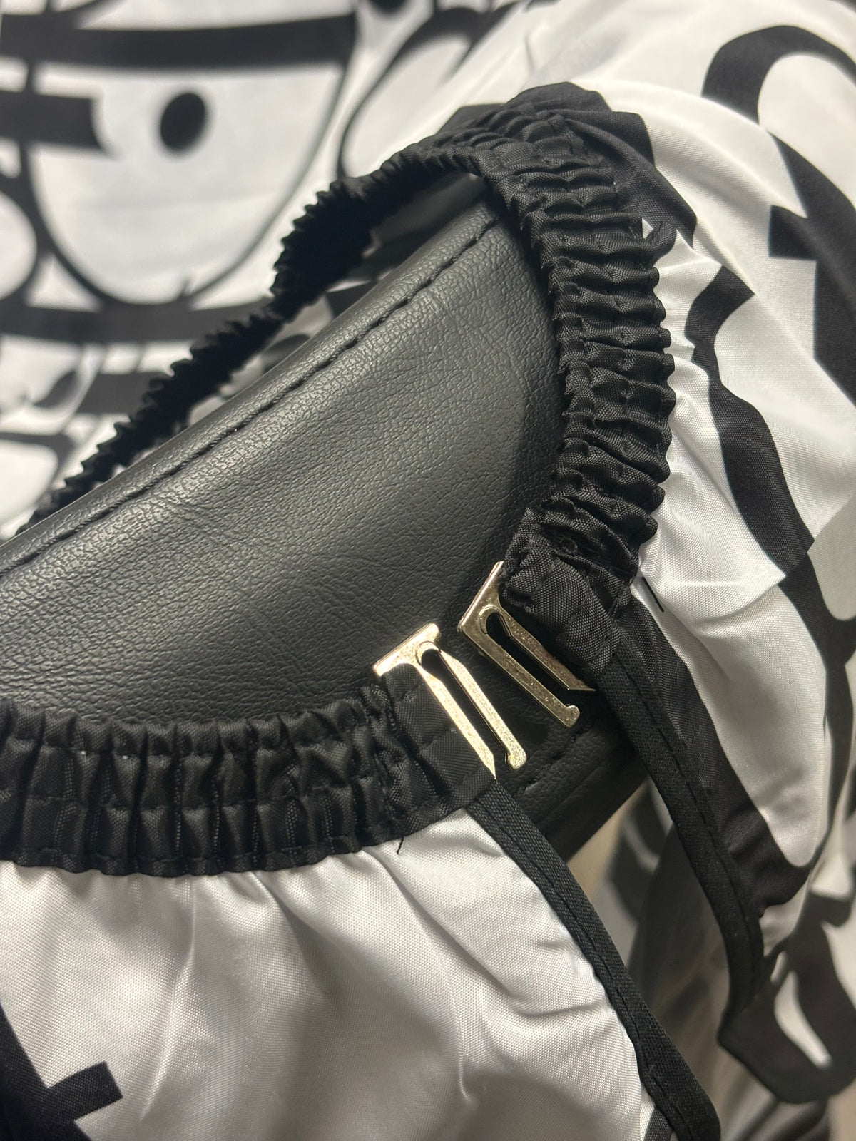 Black & White Monogram Barber Cape
