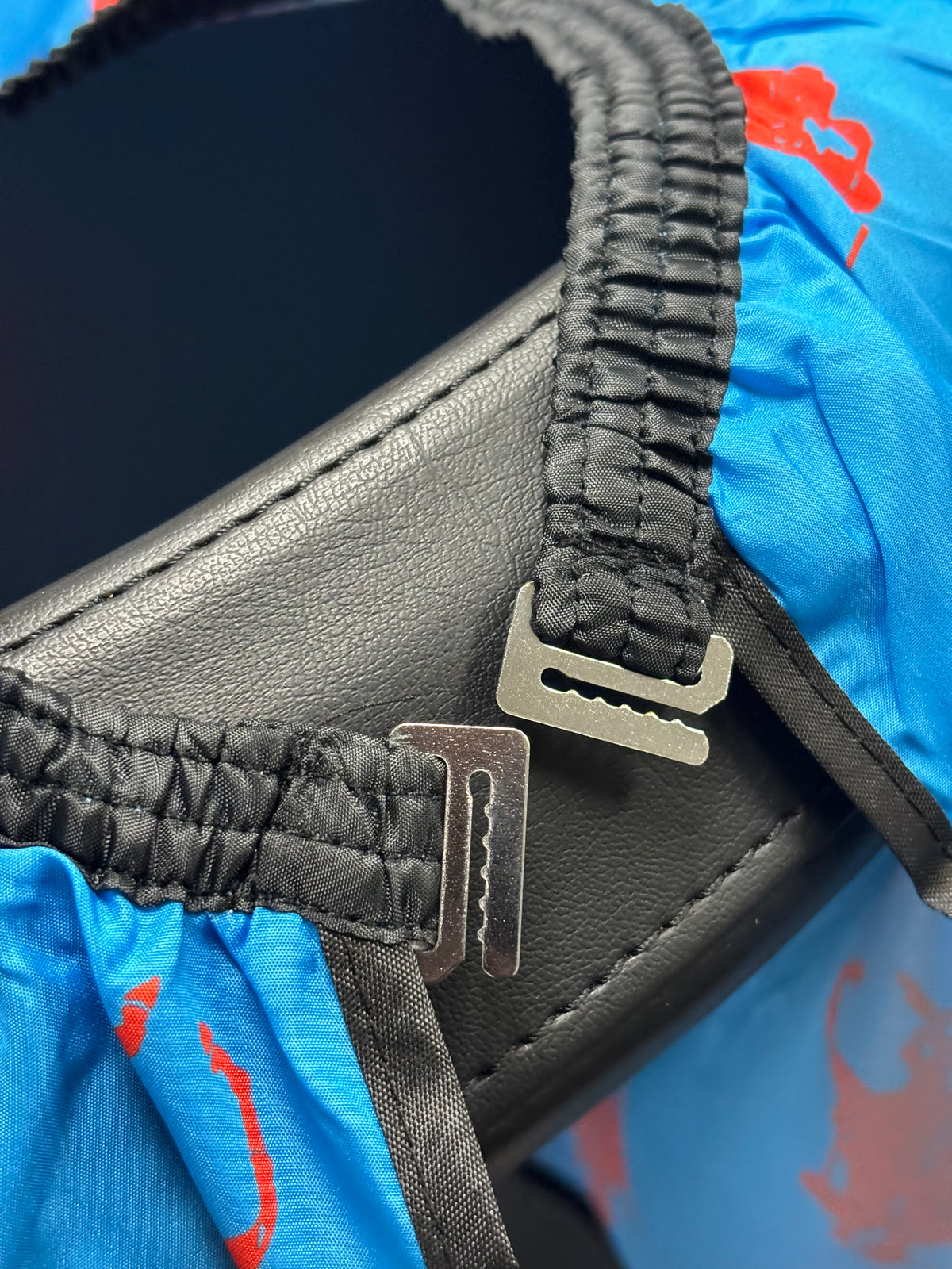 Blue & Red Equestrian Barber Cape