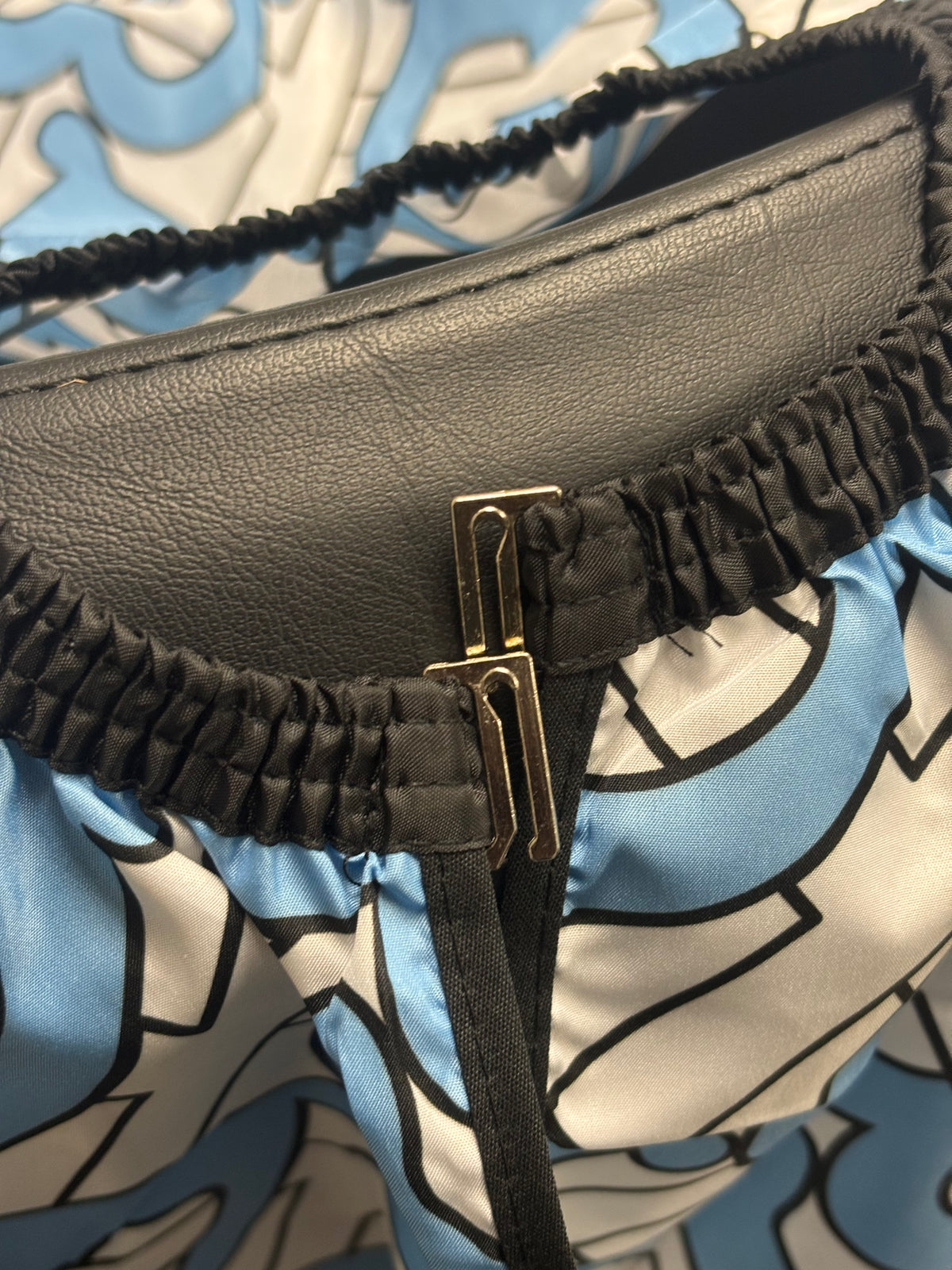 Baby Blue Monogram Barber Cape